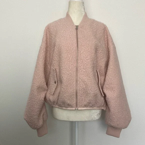 By Anthropologie Pink Sherpa Boomer Jacket - Picture 3 of 16